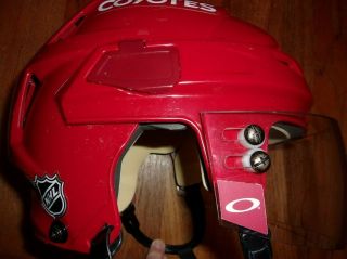 ARIZONA COYOTES Emerson Etum red worn 26 CCM helmet (last NHL game Oct.  12,  2017) 3