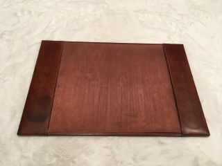 Vintage Nieman Marcus Italian Leather Desk Blotter Pad 24 " X 16 " Brown Leather