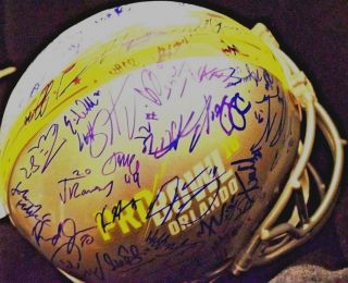 2018 NFL Pro Bowl 76 Autograph Helmet Drew Brees Russell Wilson Derek Carr Goff 3
