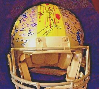 2018 NFL Pro Bowl 76 Autograph Helmet Drew Brees Russell Wilson Derek Carr Goff 5