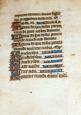 1450 Book Of Hours Illuminated Manuscript On Vellum Benedictine Monks