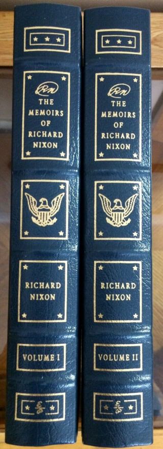 Signed Memoirs Of Richard Nixon | 2 Vols Easton Press Leather - Bound