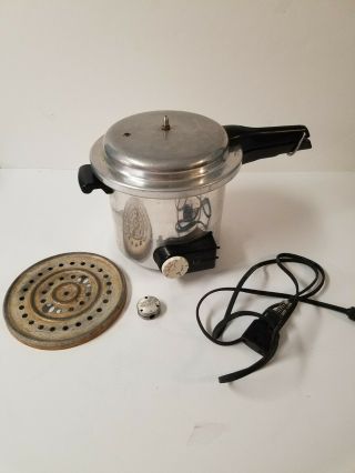 Vintage 1956 Mirro Matic 4 Quart Electric Pressure Cooker Canner Model 184m