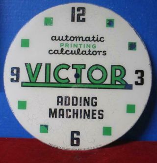 Vintage 1957 Pam Advertising Clock Face Victor Adding Machines