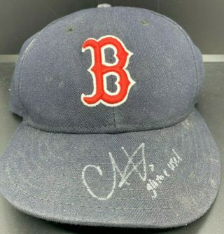 2019 Christian Vazquez Autographed & Inscribed Game Worn Boston Red Sox Hat