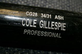 Cole Gillespie Game Rawlings Professional Model Wood Bat Miami Marlins