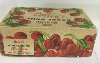 Vintage Brach’s Royal Anne Chocolate Covered Cherries 1 Pound Candy Box Chicago