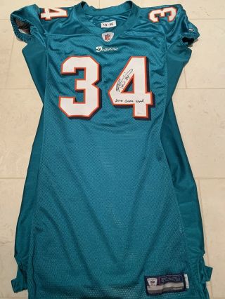 Ricky Williams Game Worn Signed Jersey Miami Dolphins JSA Texas Longhorns 2