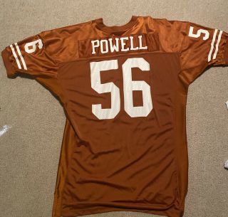 Early 90s Game Worn Texas Longhorns Football Jersey Home Powell