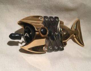 Vintage Lazy Fish Chrome And Brass Corkscrew.  From England