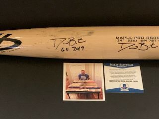 David Bote Chicago Cubs Signed 2019 Game Bat Beckett Not Cracked
