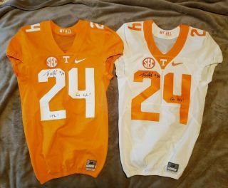 Tennessee Volunteers Game Worn / Issued Signed 24 Nike Jersey Vols Ut