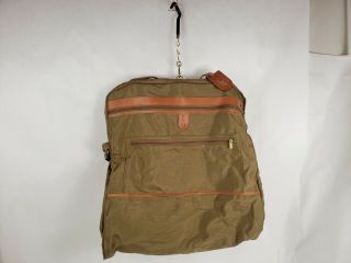 Vintage Hartmann Luggage Hanging Folding Garment Bag Canvas Leather