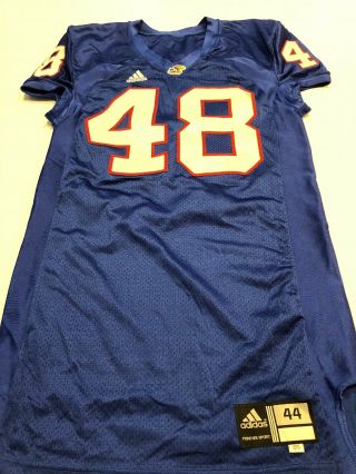 Game Worn Kansas Jayhawks Ku Football Jersey Adidas Size 44 48