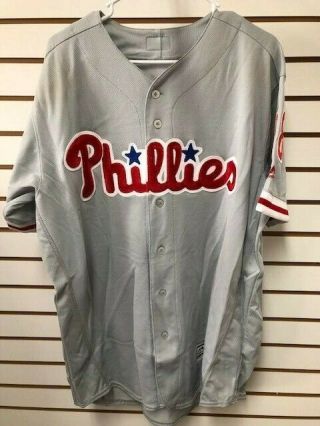 2016 Jared Eickoff Philadelphia Phillies Game Worn Road Jersey Size 48 Mlb Auth
