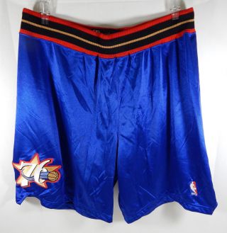 2003 - 04 Philadelphia 76ers Game Issued Blue Shorts 42,  1 Reebok 710783s