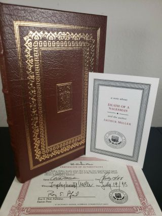 1st Edition Signed Death Of A Salesman Arthur Miller Easton Press Near,