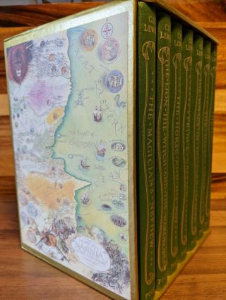 Folio Society The Chronicles Of Narnia Cs Lewis 7 Volume Book Box Set.  Like