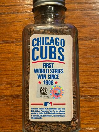 2016 World Series Game 7 Chicago Cubs Game Field Dirt Jar Mlb Authentic