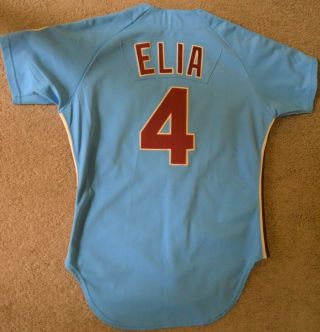 1988 PHILADELPHIA PHILLIES LEE ELIA GAME WORN JERSEY FROM PHILLIES SIGNED 2
