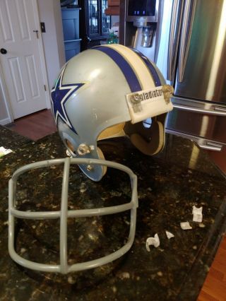 Vtg Gladiator Hydra Flo Dallas Cowboys Football Helmet Game Worn 7 - 7 1/8