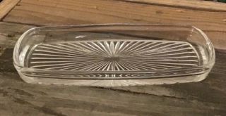 Gorgeous Clear Glass Insert For Vintage Sterling Silver Butter Dish -