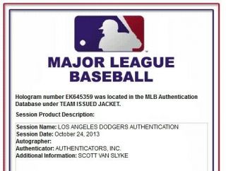 Scott Van Slyke 2013 Team Issue Los Angeles Dodgers On Field Jacket MLB EK645359 4