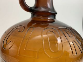 Vtg Brown/Amber Glass Clorox Gallon Bottle/Jug Paper Advertisement Label Cap/Lid 2