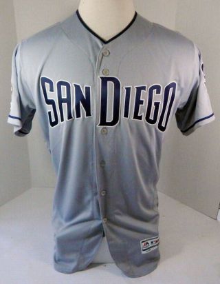 2019 San Diego Padres Blank Game Issued Grey Jersey 50th & 150 Patch 44 1300