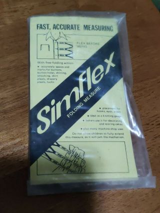 Vintage Simflex Folding Measure Gauge Expandable Sewing
