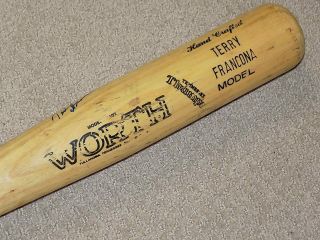 Terry Francona Game Signed Bat Montreal Expos Cleveland Indians
