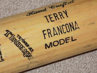 Terry Francona Game Signed Bat Montreal Expos Cleveland Indians 3