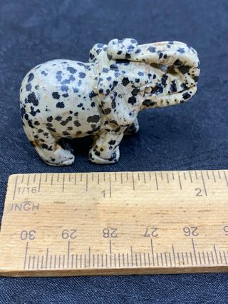 Lovely Carved Dalmatian Jasper Stone Elephant - 35 Grams - Vintage Estate Find 3