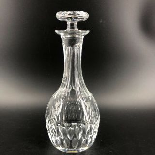 Vintage Crystal Glass Decanter W/ Stopper Bar Ware Liquor Whiskey Bottle11 " Tall