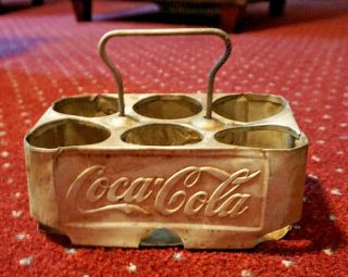 Vintage 1950s Stamped Aluminum Coca Cola Coke Bottle Carrier Holder