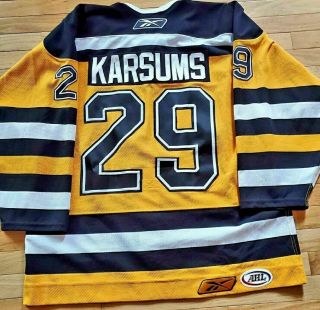 Martins Karsums Providence Bruins 2005 - 06 Game Worn Jersey Moncton Wildcats