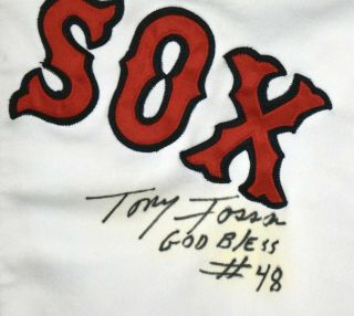 Tony Fossas Signed Boston Red Sox Game Worn White Jersey Size 44 BC2298 2