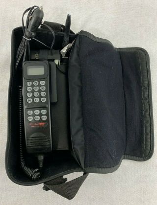 Vintage Motorola Scn2537a Mobile Cellular Car Phone With Bag Case