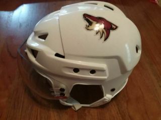 Phoenix Coyotes Radim Vrbata Game - Worn Mission Helmet With Itech Visor 2007 - 2008