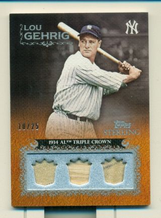 2009 Topps Sterling Lou Gehrig Career Chronicles G/u Relics 2 Pinstripes 10/25
