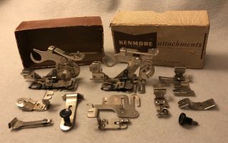 Geist Ruffler Vintage Kenmore Sewing Machine Attachments Accessories Parts Box