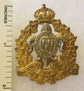 Ww2 Vintage Canadian Army Le Regiment De Maisonneuve Cap Badge