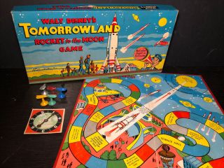 Vintage 1956 Walt Disney’s Tomorrowland Rocket To The Moon Game