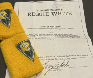 Reggie White Packers Wristbands Personally Owned W/letter Of Provenance (hunt)