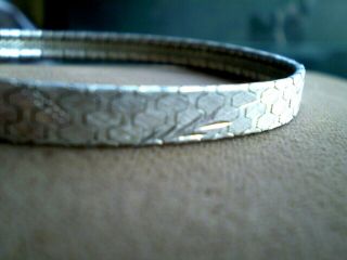 Vintage Sterling Silver Textured Unique Flat Link Bracelet 7 Inches Italy
