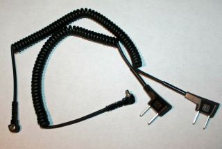 2 Vtg Graflex Graflite Household To Pc Flash Sync Coiled Cable Cord