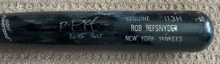 Rob Refsnyder 2015 GAME CRACKED BAT autograph SIGNED Yankees Broken 2