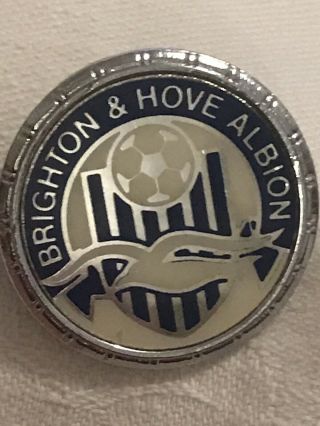 Brighton Hove Albion Fc Vintage Football Badge Seagulls Enamel
