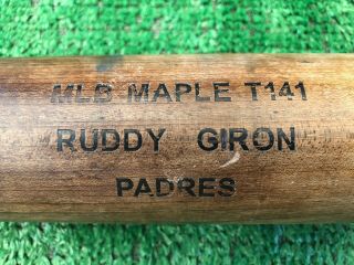 San Diego Padres Ruddy Giron Autographed Game Baseball Bat