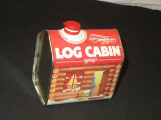 Vintage Log Cabin Syrup 100th Anniversary Tin General Foods (z322)
